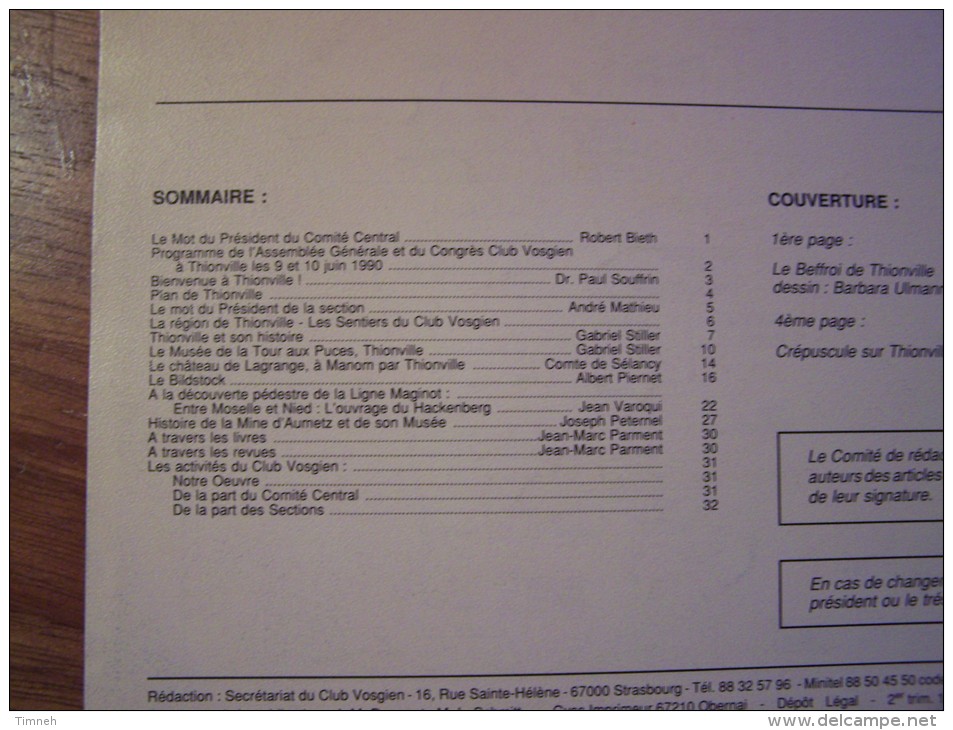 N°2 LES VOSGES Revue De Tourisme 69e Année CLUB VOSGIEN 1990 - Toerisme En Regio's