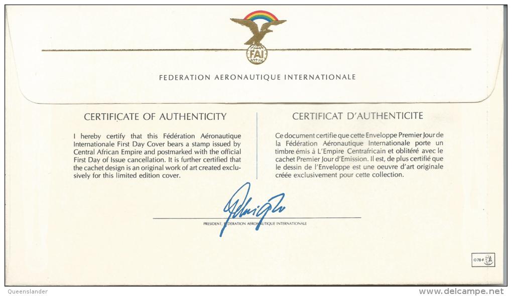 FDC Aviation Progress FDI 19 Sept 1978 Bangui  Official Emission Fed Aeronautique International - Central African Republic