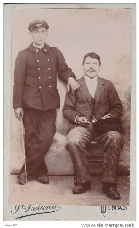 Photo C D V 2 Homme Peut Etre Marin ? Par J Deland à Dinan  Circa 1880 - Personnes Anonymes