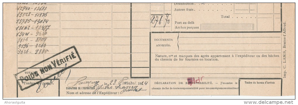 BRABANT WALLON - Lettre De Voiture Cachet De Gare FAUQUEZ 1924 Vers ESSCHEN  --- UU769 - Andere & Zonder Classificatie