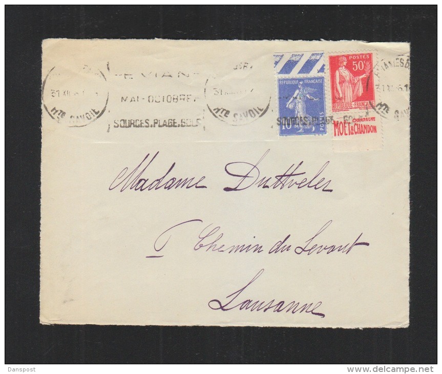 Semeuse Champagne Moet Et Chandon Sur Face De Lettre - 1906-38 Säerin, Untergrund Glatt