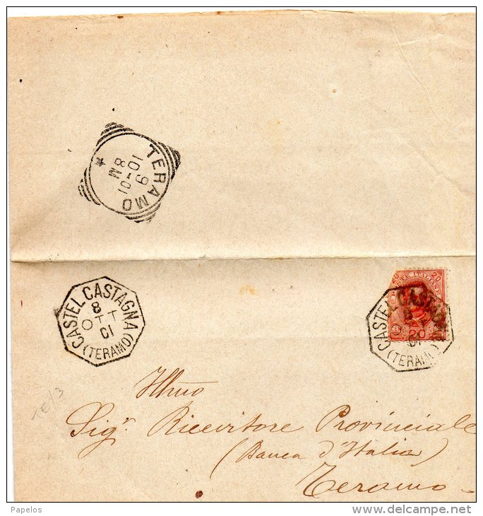 1901  LETTERA CON ANNULLO CASTELCASTAGNA TERAMO - Storia Postale