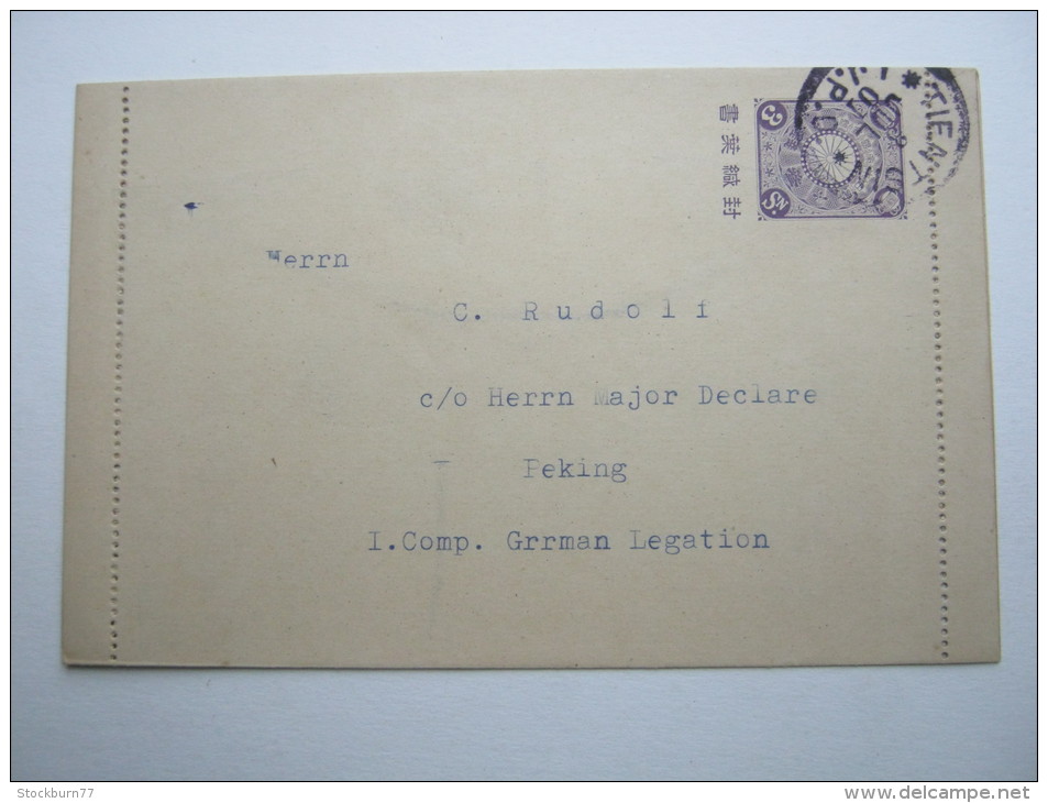 1901, Kartenbrief Aus Peking - Cartas & Documentos