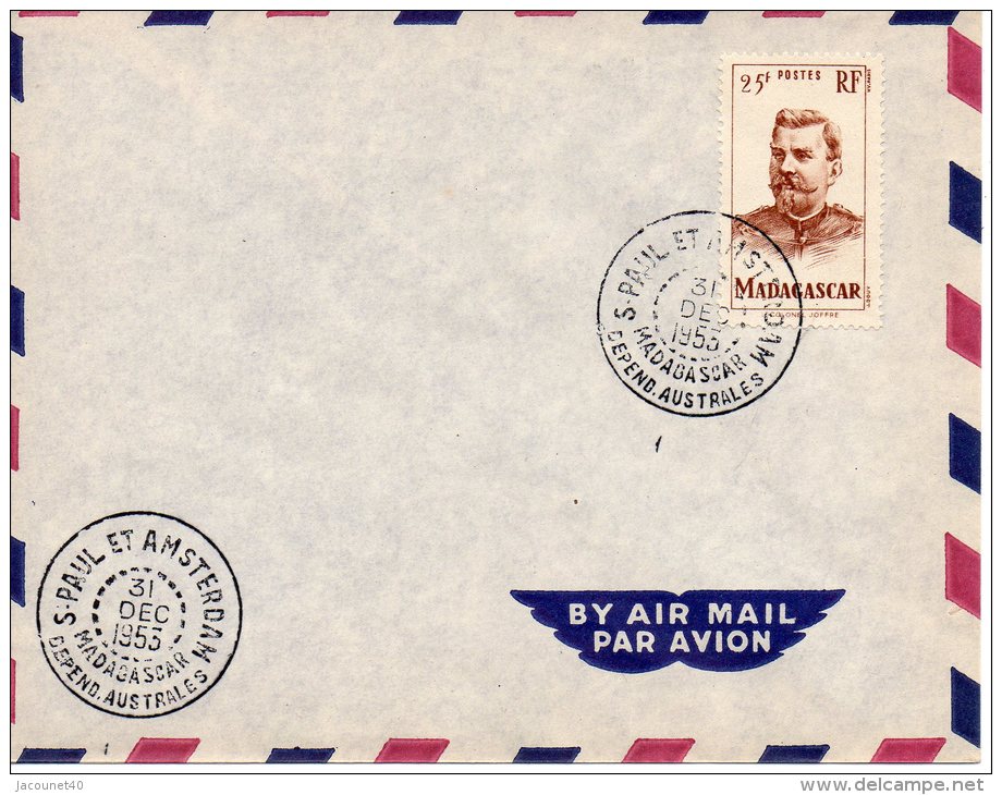 Taaf Saint Paul Et Amsterdam Taaf 3ieme Mission 31 Décembre1953  Passage Saint Marcouf Voir Verso Griffe - ...-1955 Prephilately