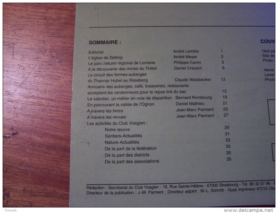 N°1 LES VOSGES Revue De Tourisme 75e Année CLUB VOSGIEN 1996 - Tourism & Regions