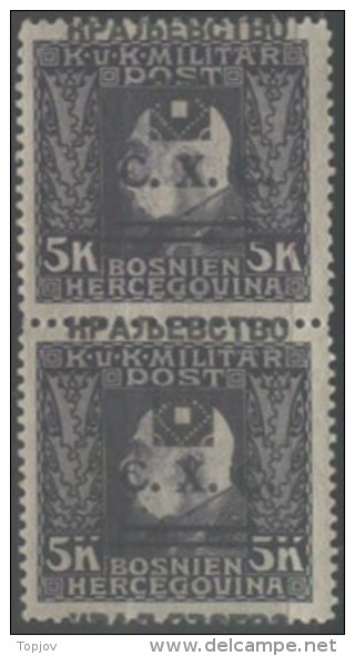 YUGOSLAVIA - S.H.S. BOSNIA  - ERROR - "shifted"  OVP. - IN PAIR - **MNH -1919 - Neufs