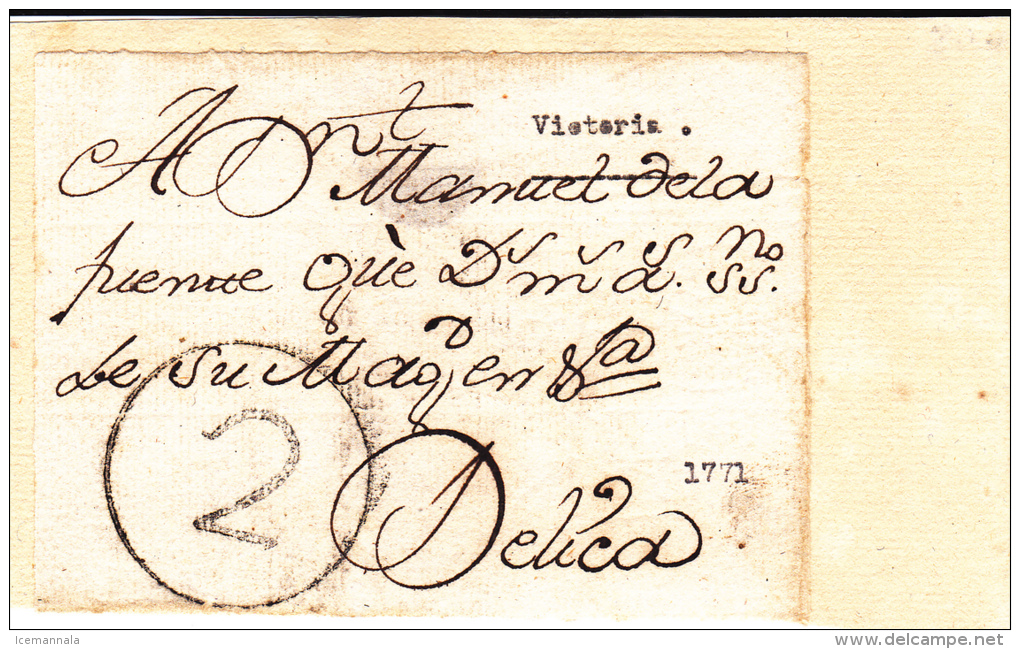 ESPAÑA, FRONTAL DE CARTA  PREFILATELIA - ...-1850 Prephilately