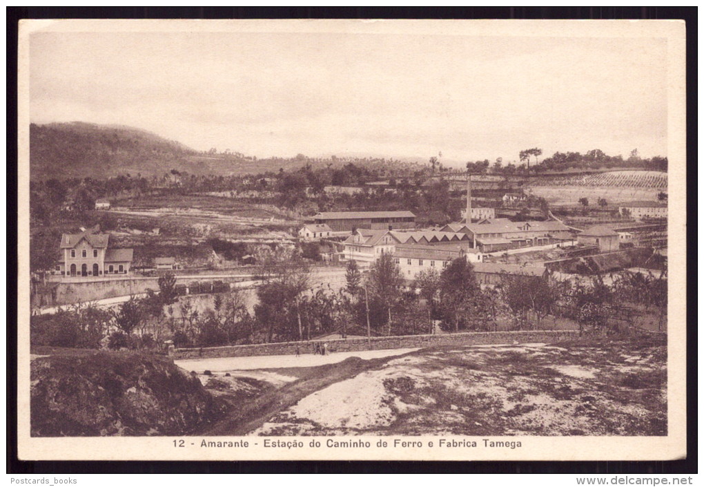 AMARANTE / PORTO / PORTUGAL . Postal Estação De Caminho De Ferro E Fábrica Tamega. Old Postcard - Porto