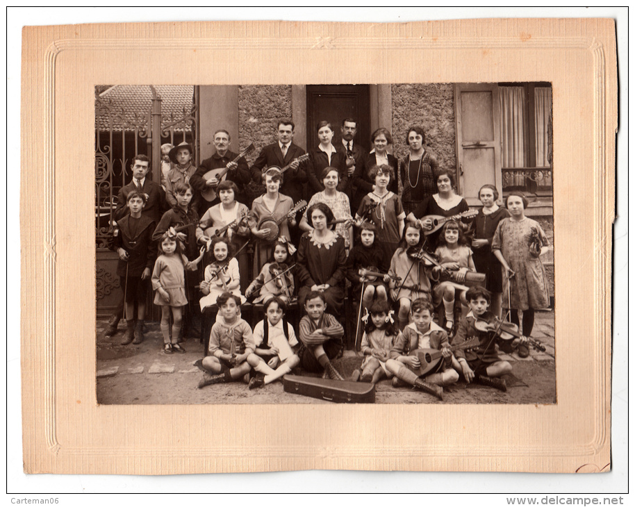 Photo - Académie De Musique (Orchestre, Fanfare, Violon, Banjo, Mandoline -Photo J. Dauw à Meudon Et Issy Les Moulineaux - Personnes Anonymes