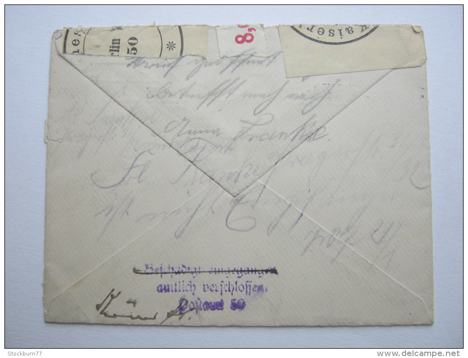 1911, Cover To Germany With Postoffice Label - Covers & Documents