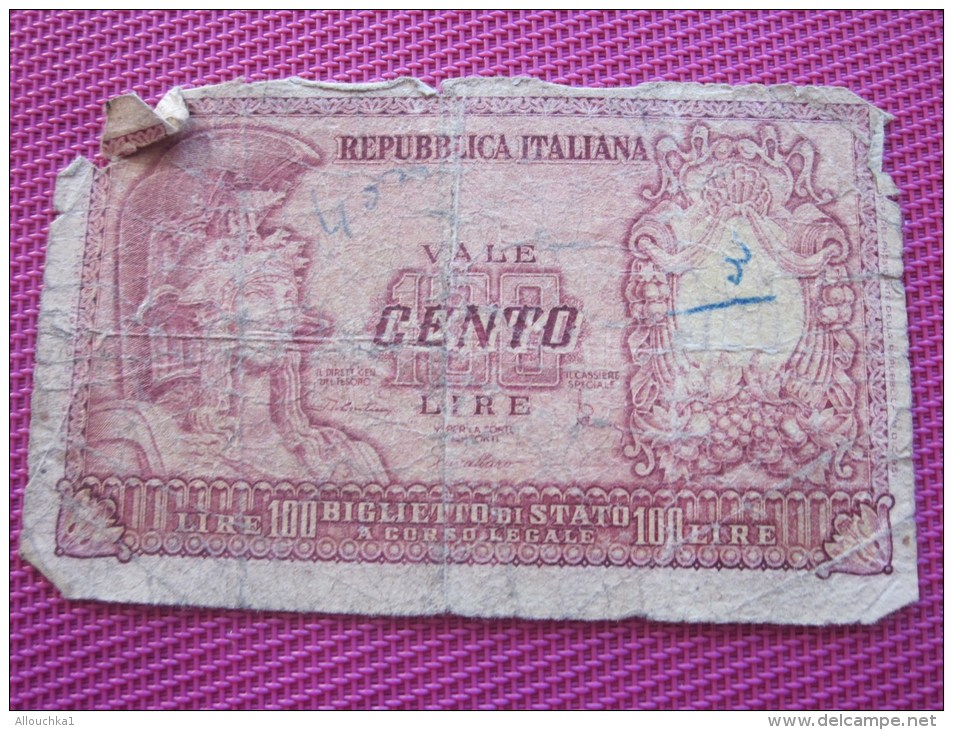 1976 Note Bank  Banca Billet De Banque Bank De Italie Italia Biglieto De Stato 100 Lires - 100 Lire