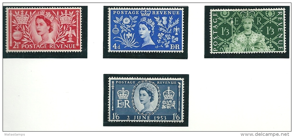 Great Britain 1953 SG 532-5 MM - Unused Stamps