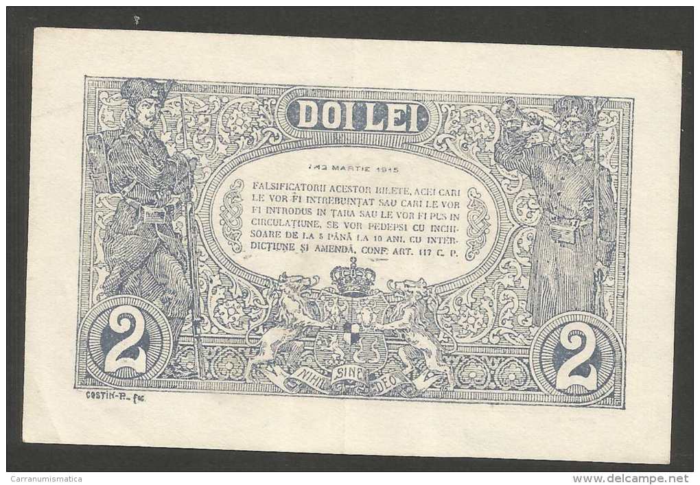 [NC] ROMANIA - BANCA NATIONALA A ROMANIEI - 2 LEI (1915) - Rumänien