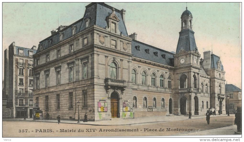 Carte Postale Ancienne De : PARIS -Mairie Du XIV - Arrondissement: 14