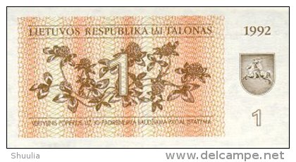 Lithuania 1 Talonas  1992  Pick 39 UNC - Lituania