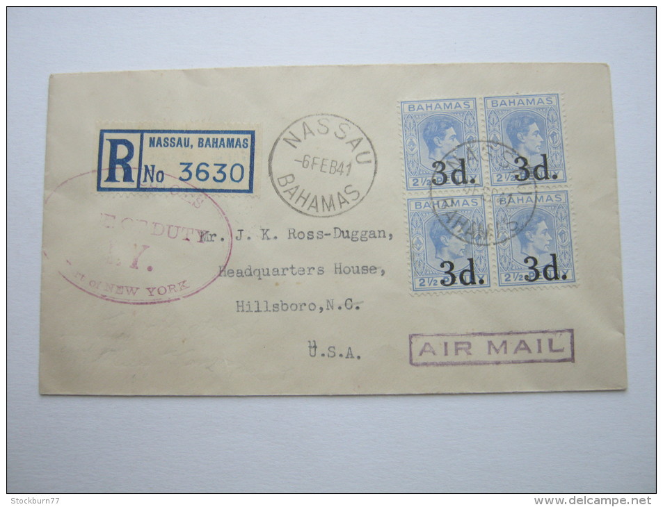 1941, Registered Letter  To USA - 1859-1963 Colonie Britannique