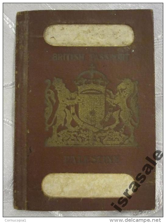 OLD BRITISH PALESTINE ERETZ ISRAEL PASSPORT BY PALMACH OFFICER 1944 - Verzamelingen