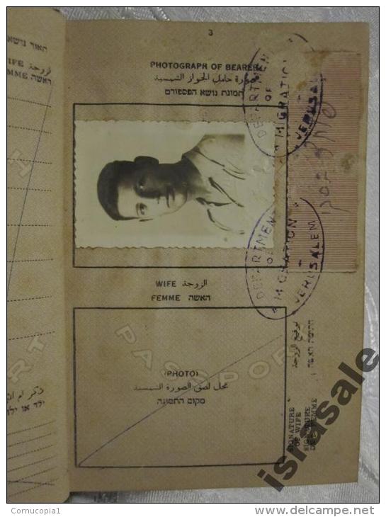 OLD BRITISH PALESTINE ERETZ ISRAEL PASSPORT BY PALMACH OFFICER 1944 - Verzamelingen