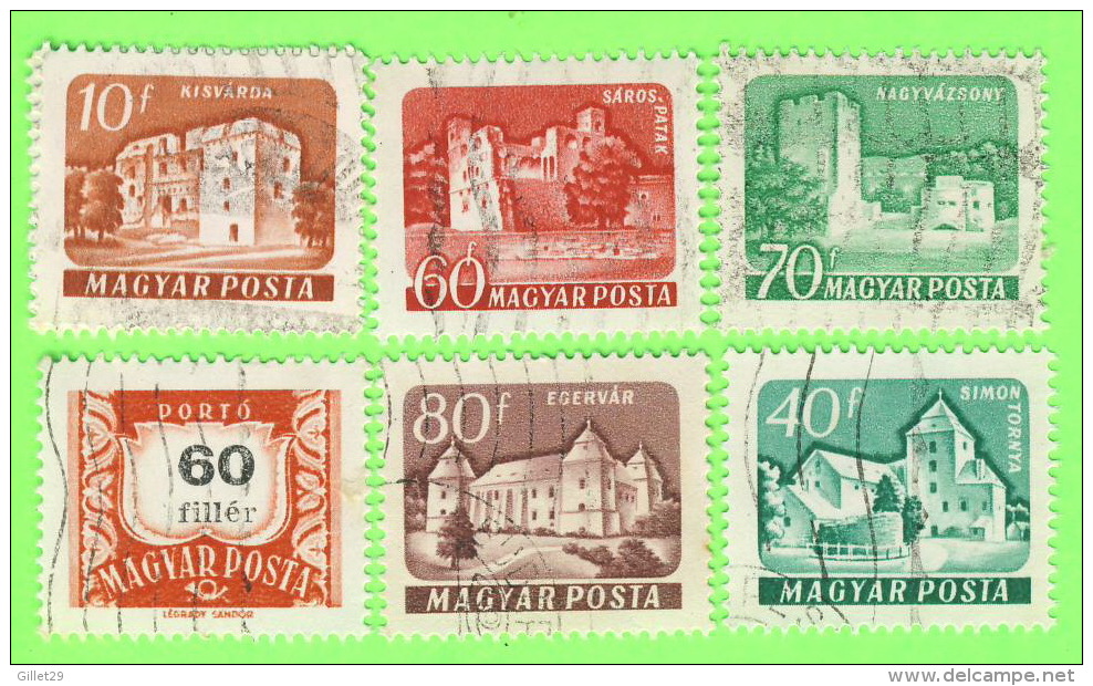 TIMBRES HONGRIE - MAGYAR POSTA - 6 TIMBRES DIFFÉRENTS- - Gebruikt