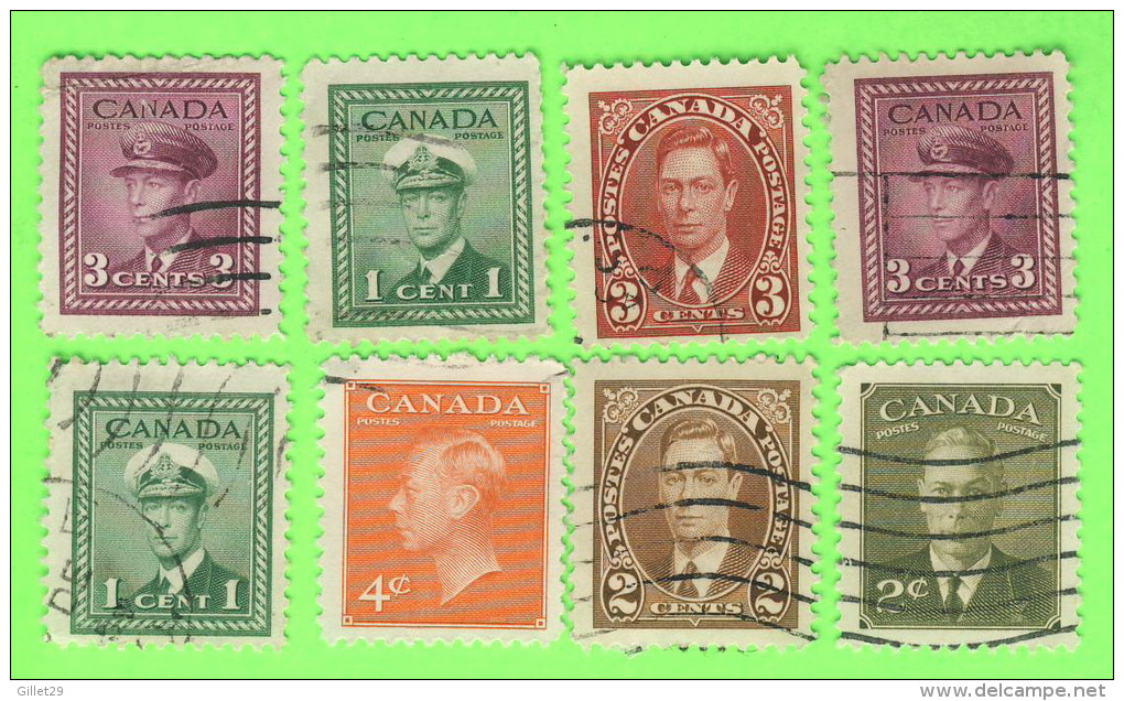 TIMBRES CANADA - 8 TIMBRES DIFFÉRENTS- - Other & Unclassified