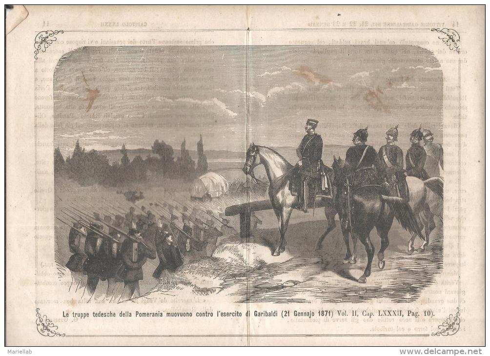 FRANCIA E PRUSSIA ,ALBUM DELLA GUERRA DEL 1870 - TRUPPE TEDESCHE MUOVONO  CONTRO L'ESERCITO DI GARIBALDI, - Prints & Engravings