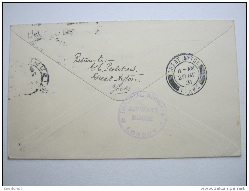 1931, Airmail To GB - Kenya & Uganda