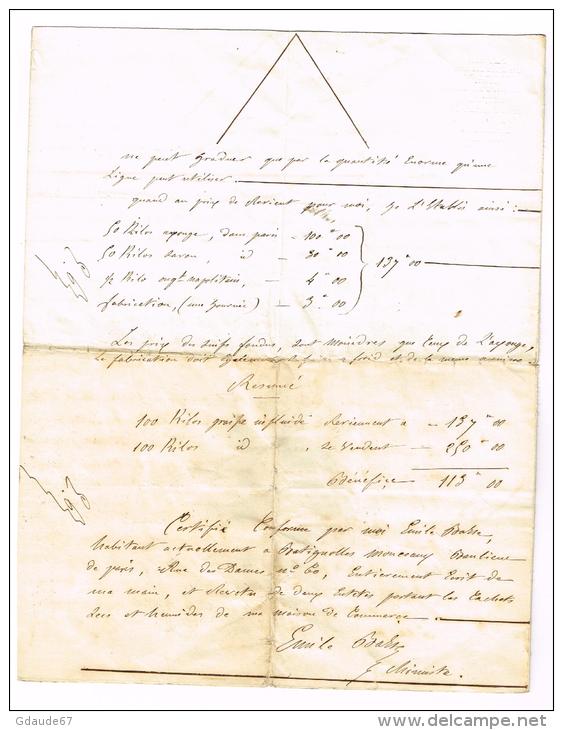 RARE - DEMANDE De BREVET Par Le CHIMISTE EMILE BARSE De RIOM (PUY DE DOME) Résidant à BATIGNOLLES MONCEAU - AUTOGRAPHE - Autres & Non Classés