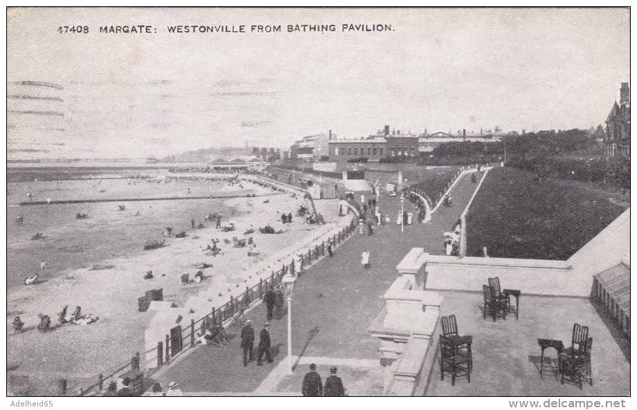 NF7 Margate Westonville From Bathing Pavilion 1921 Photochrom Exclusive Grano Series - Margate