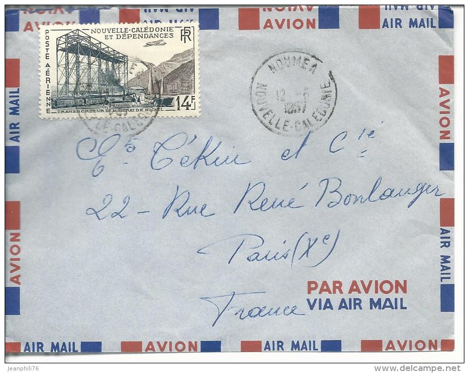 De Nouméa Pour Paris Timbre A66  1957 - Usados