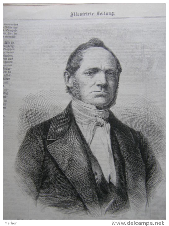 Karl Gustav Wilhelm Baurschmidt  -Hohne - Lüchow - Evangelischer Theologe -1862 Gravure ILZ1855-65.88 - Prenten & Gravure