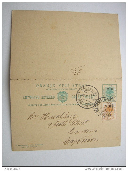 1900, Postal Stationary Used - Oranje Vrijstaat (1868-1909)