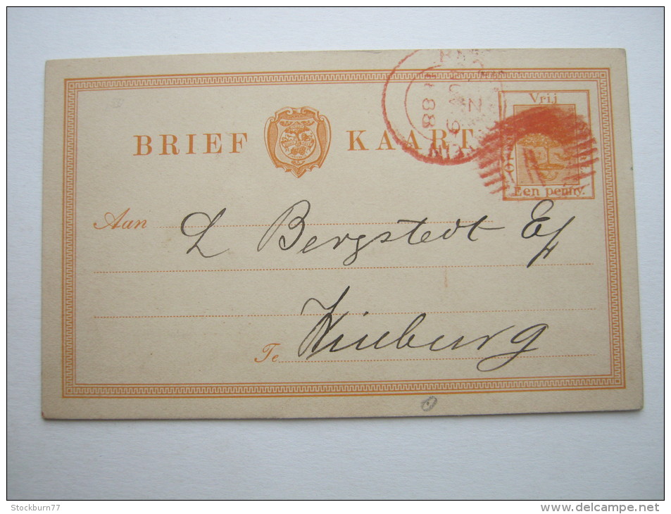 1888 Postal Stationary Used With Red Postmark - Oranje Vrijstaat (1868-1909)