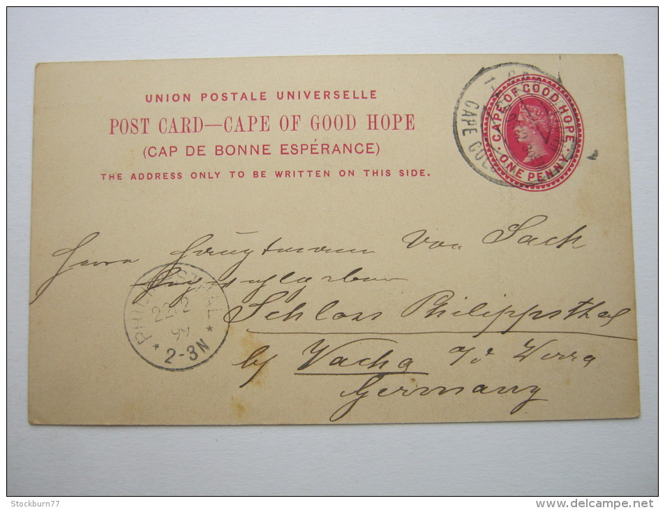 1899,postal Stationary To Germany  With Picture, Long Message On Back - Cap De Bonne Espérance (1853-1904)