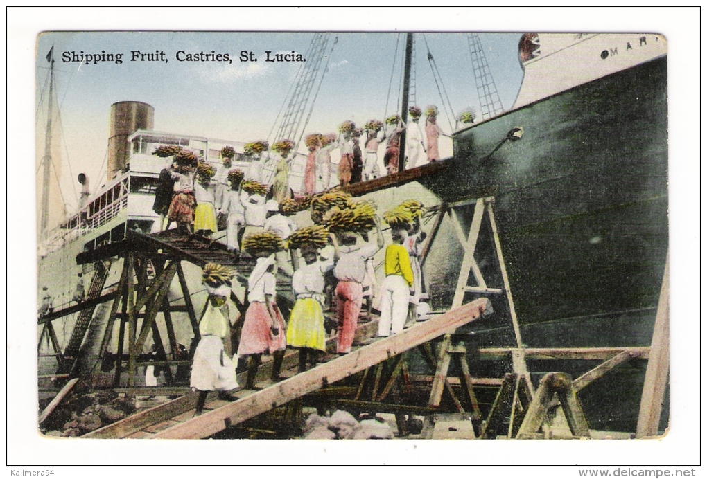 SAINTE-LUCIE  ( ST. LUCIA ) /  CASTRIES  /  SHIPPING  FRUIT  ( Chargement De Bananes Sur Paquebot-cargo ) /  JAMAIS  VUE - St. Lucia