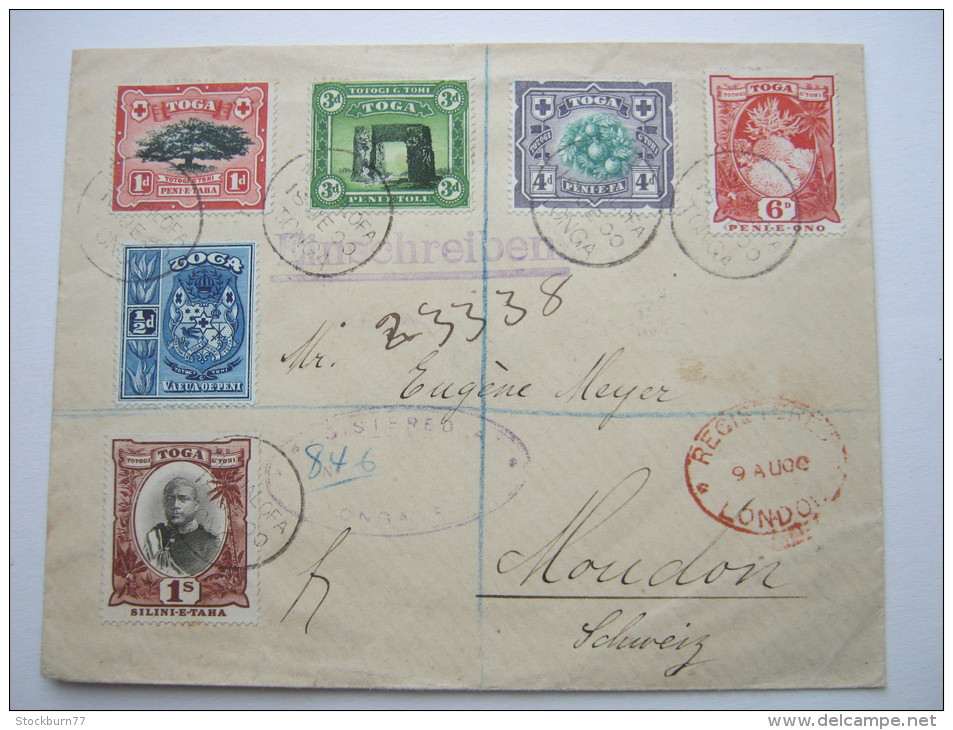 1900, TOGA, Registered Letter Send To Swiss - Tonga (...-1970)