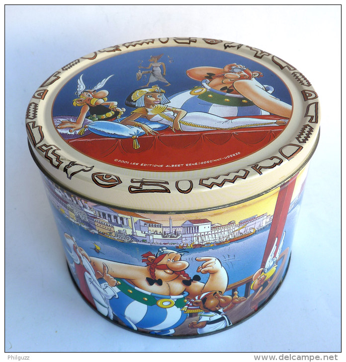 RARE BOITE  EN METAL Fer Blanc PANETONE  ASTERIX - CLEOPATRE - EN EGYPTE - Art De La Table