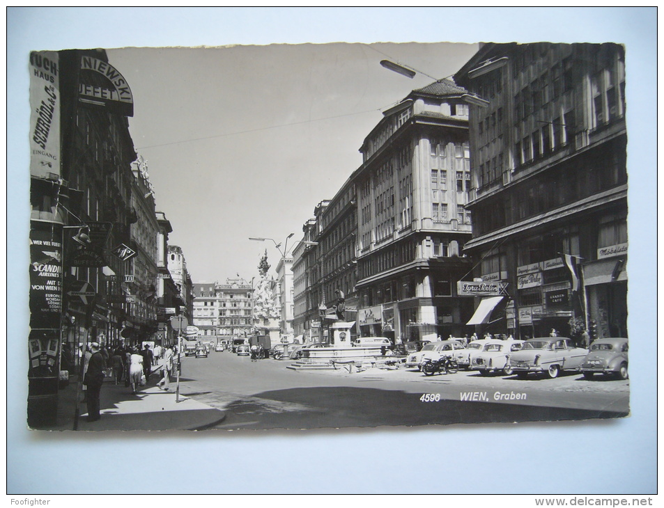 Austria: Wien Graben - Old Car Traffic People - 1963 Used Small Format - Vienna Center