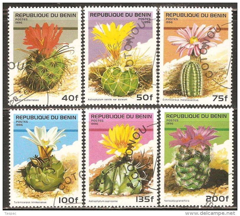 Benin 1996 Mi# 824-829 Used - Flowering Cacti - Sukkulenten