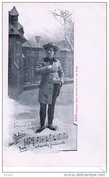 AK MUSIK OPER " BOHEME " ATTO III. TEIL STÜCK IN DER OPERA,SIGNIERT KARTE,OLD POSTCARD VOR 1904 - Opéra