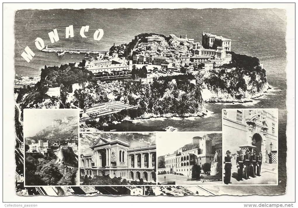Cp, Monaco, Multi-Vues, Voyagée 1965 - Panoramische Zichten, Meerdere Zichten