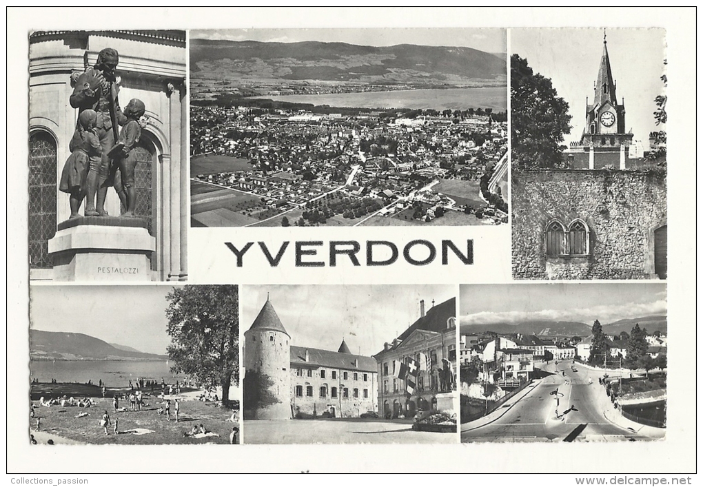 Cp, Suisse, Yverdon, MUlti-Vues - Yverdon-les-Bains 