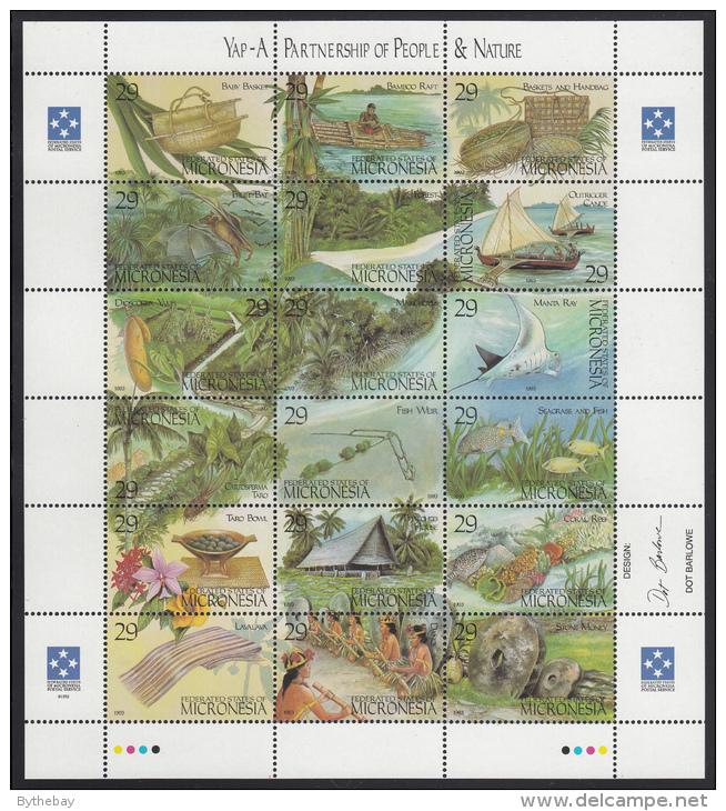 Micronesia MNH Scott #186 Sheet Of 18 29c Yap - A Partnership Of People & Nature - Micronésie