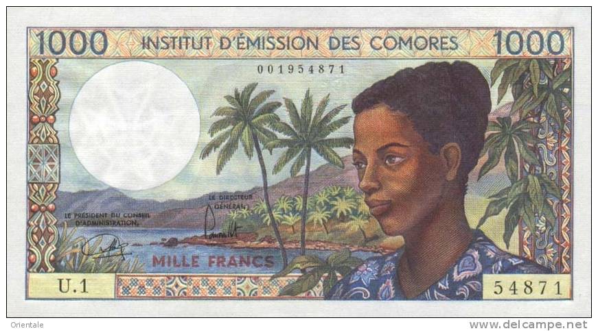 COMOROS P.  8a 1000 F 1976 UNC (s. 4) - Comores