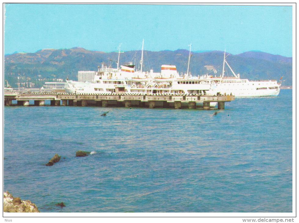 Georgia USSR 1980 Sukhumi, Abkhazia, Ship Ships Transport - Georgien