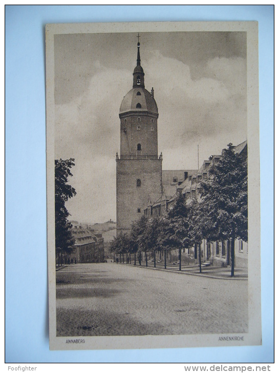 Germany: Annaberg (Erzgebirge) - Annenkirche - Kirche U. Straße - Old Postcard Unused - Annaberg-Buchholz
