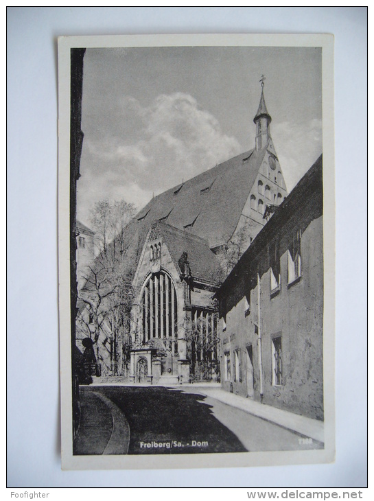 Germany: Saxony - Freiberg - Dom Und Kreuzgaße - Old Postcard Unused Small Format - Freiberg (Sachsen)