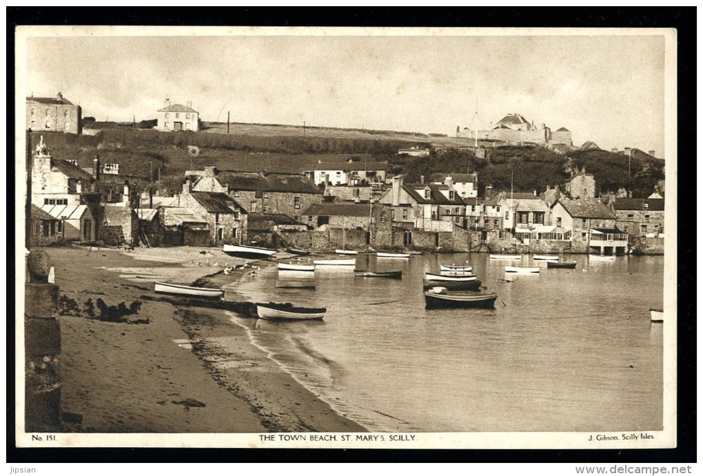 Cpa Angleterre Cornwall  The Town Beach  St Mary´s Scilly    THO13 - Autres & Non Classés