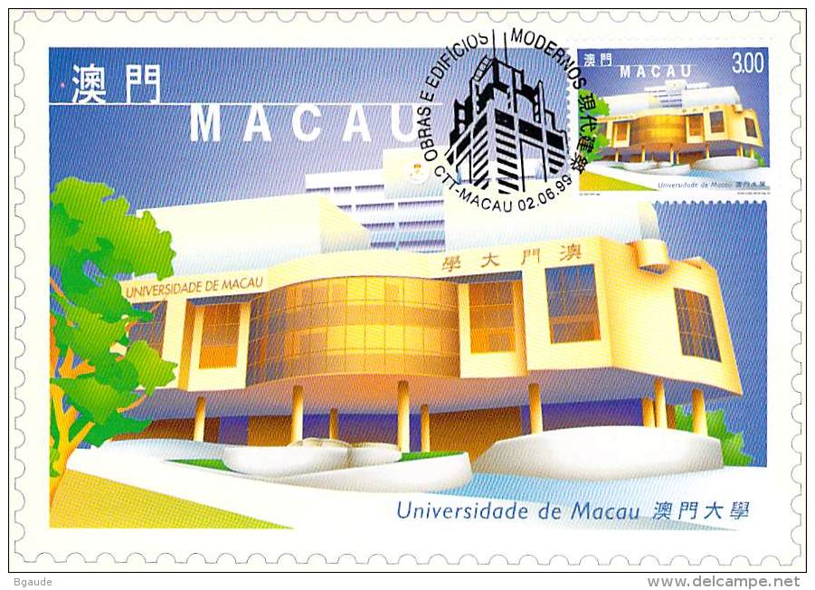 MACAO CARTE Maximum  NUM.YVERT 959 ARCHITECTURE MODERNE - Maximumkarten