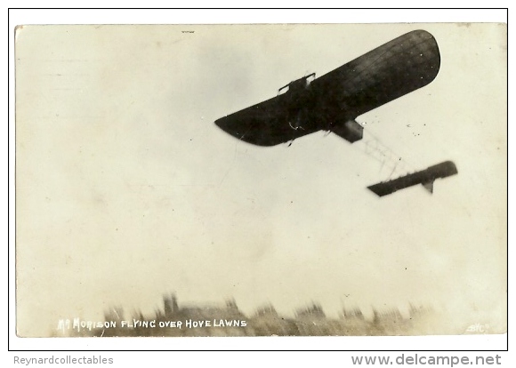 1911 "Mr Morison Flying Over Hove Lawns" Early Flight RP Pc Used Brighton - ....-1914: Precursori