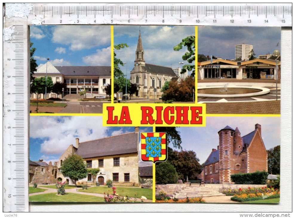 LA RICHE  -  5 Vues : L Hôtel De Ville, Eglise Ste Anne, Centre Commercial, Prieuré St Cosme, Château Plessis Les Tours - La Riche